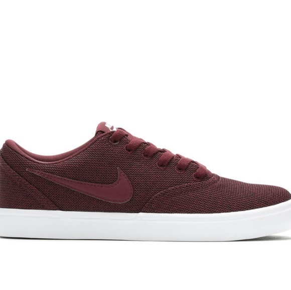Nike Shoes - Maroon Nike Solar Check Canvas Prem Skate Shoes